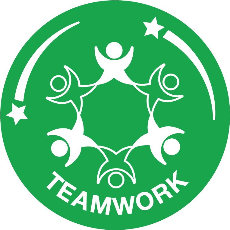 Teamwork Emblem Greenand White PNG image