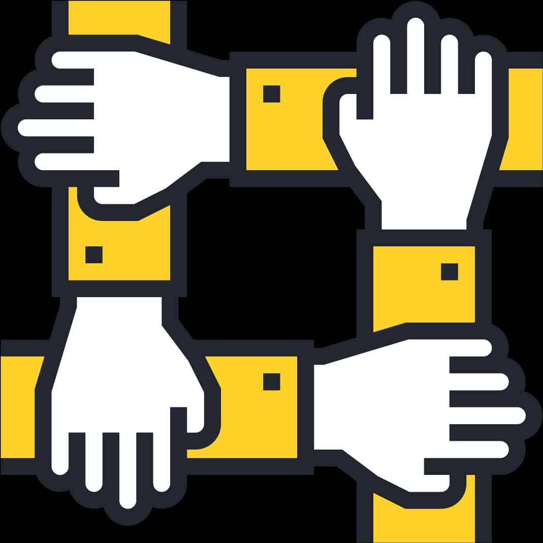Teamwork Hands Connected Graphic PNG image