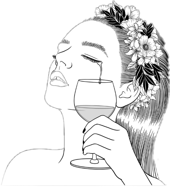 Tears Into Wine Illustration PNG image