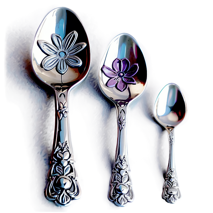 Teaspoon With Floral Embossment Png 06252024 PNG image