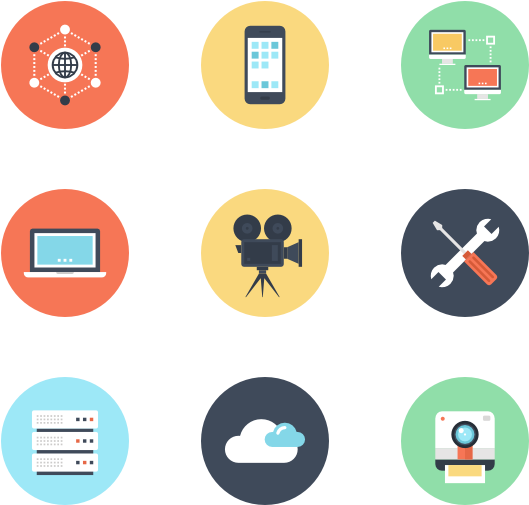 Tech Icons Flat Design PNG image
