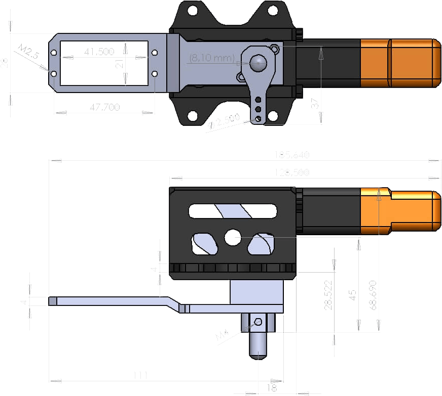 Technical Drawingof Electronic Component PNG image