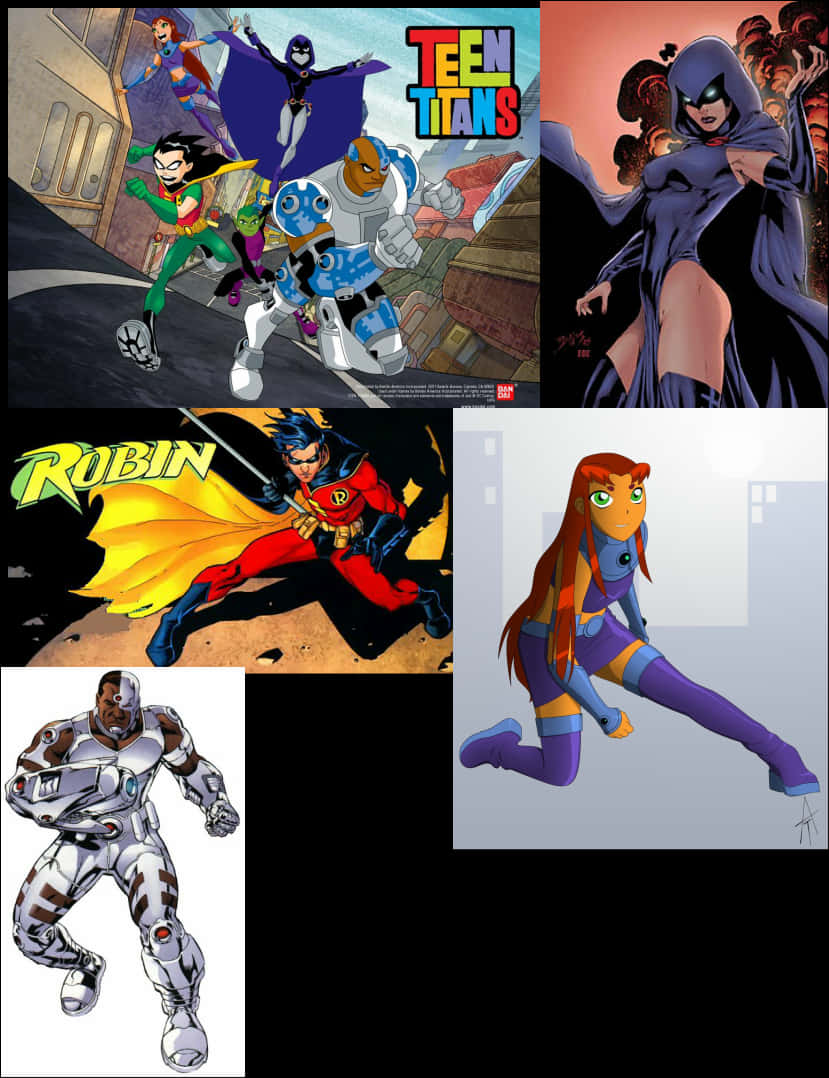 Teen_ Titans_ Collage PNG image