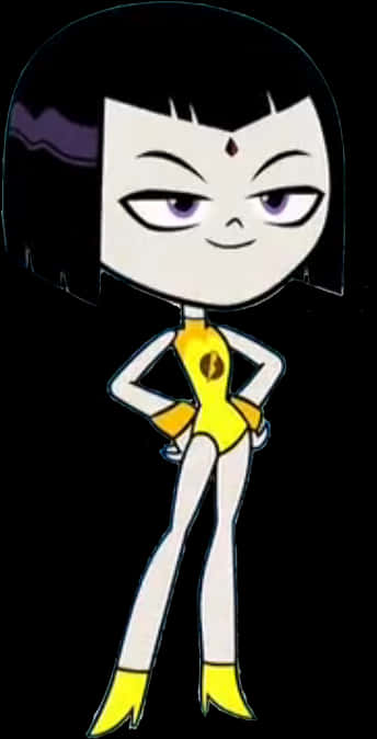 Teen Titans Go Ravenin Yellow Costume PNG image