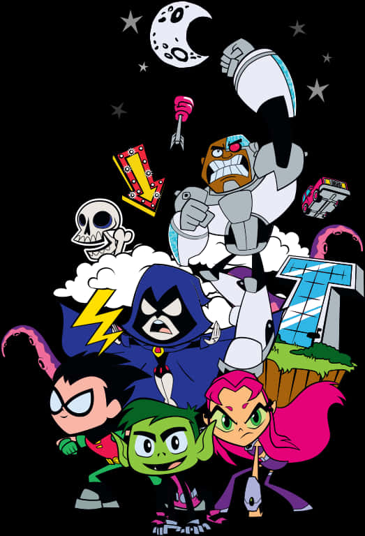 Teen Titans Go Team Pose PNG image