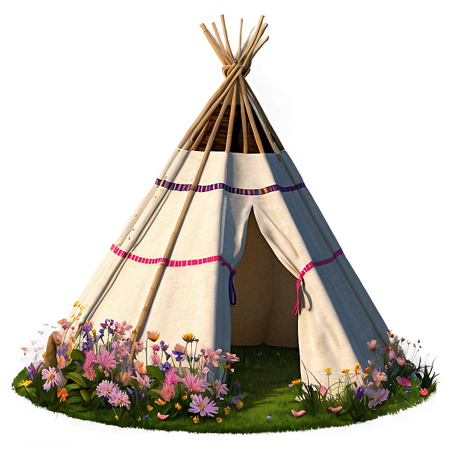 Teepee In A Field Of Flowers Png Ikv PNG image