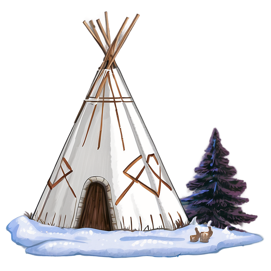 Teepee In A Winter Wonderland Png Vas PNG image