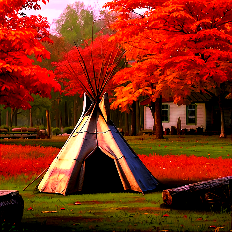 Teepee In Autumn Setting Png 06292024 PNG image