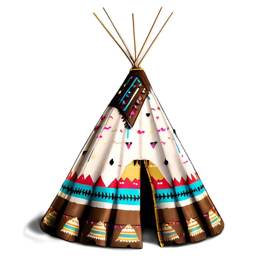 Teepee With Boho Chic Decor Png Cff PNG image