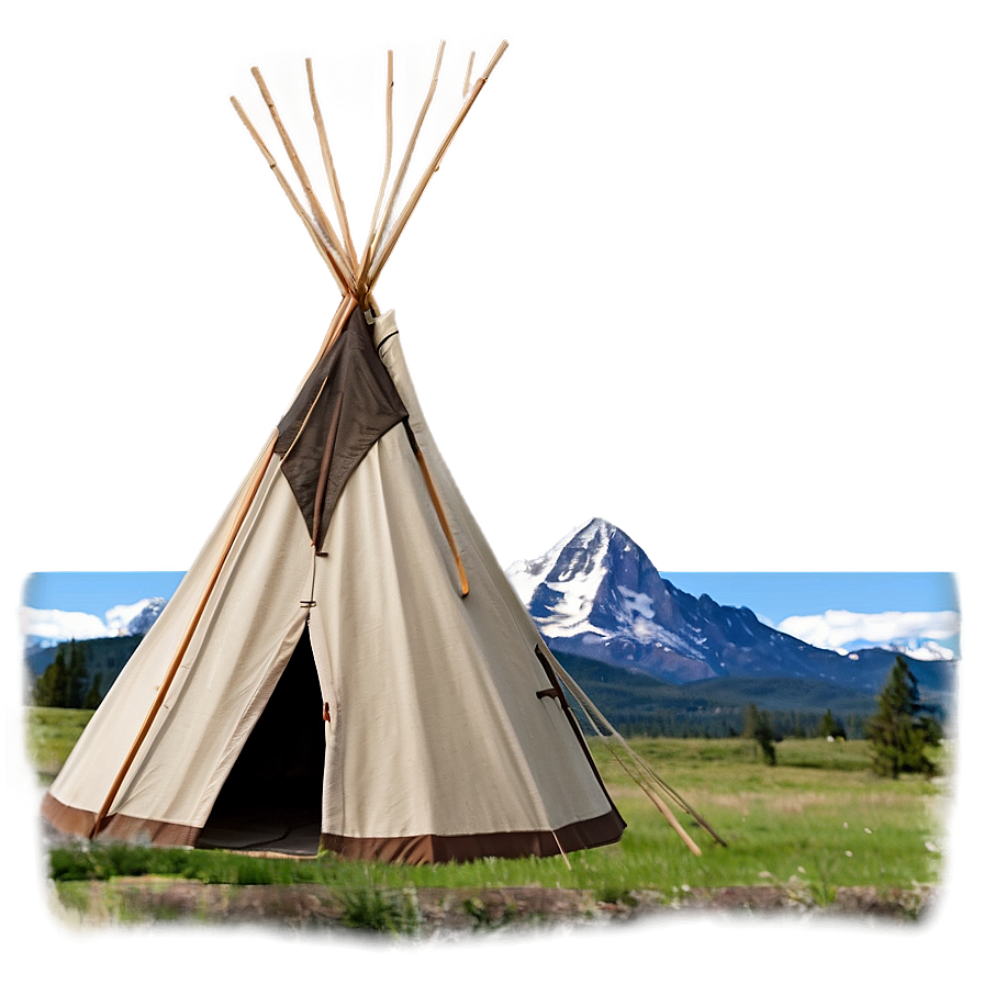 Teepee With Mountain Backdrop Png Oni PNG image