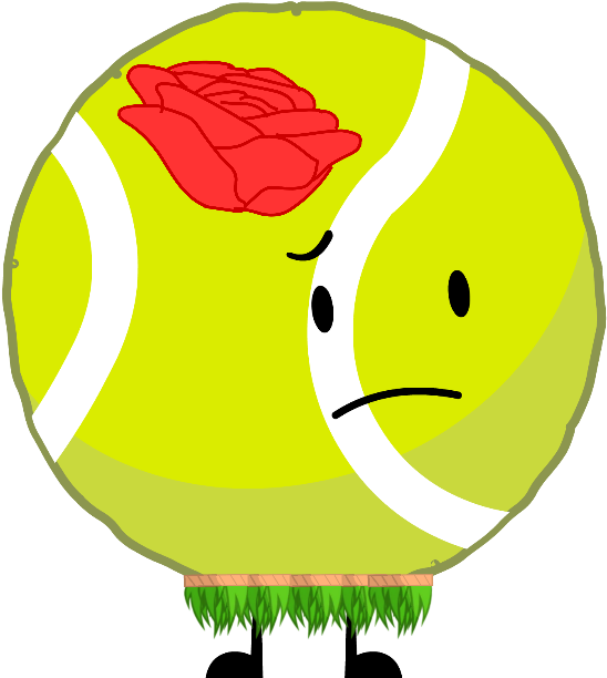 Tennis Ball Character With Rose PNG image