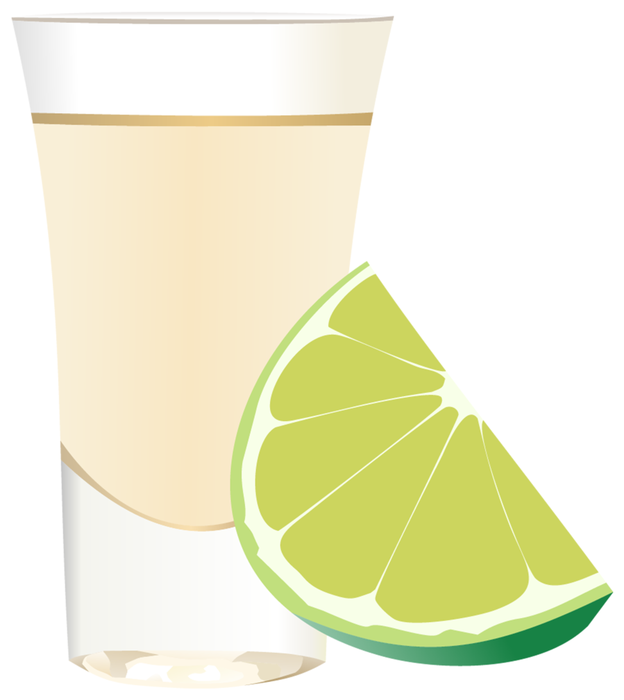 Tequila Shot Glass With Lime Slice PNG image