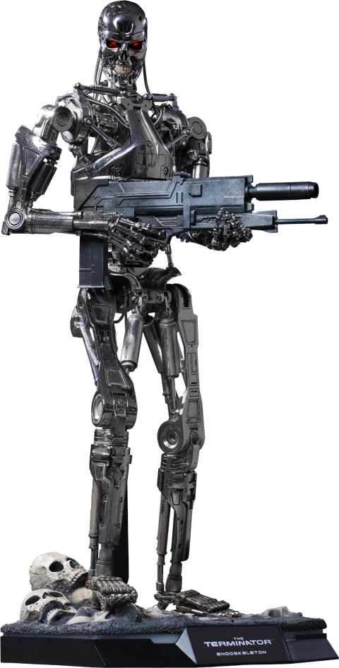 Terminator Endoskeletonwith Minigun PNG image