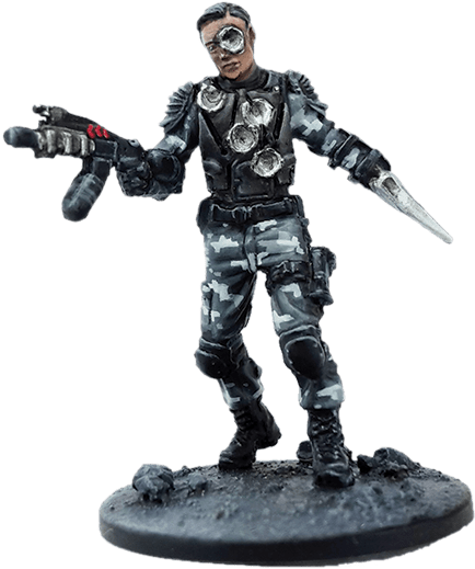 Terminator Figurewith Gunsand Knife PNG image