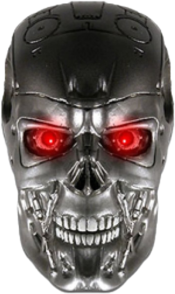 Terminator Red Eyes Skull PNG image