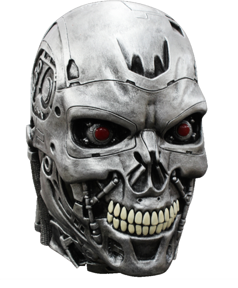 Terminator Skull Red Eyes PNG image