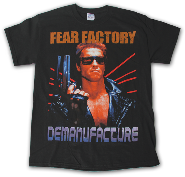 Terminator Themed Fear Factory T Shirt PNG image