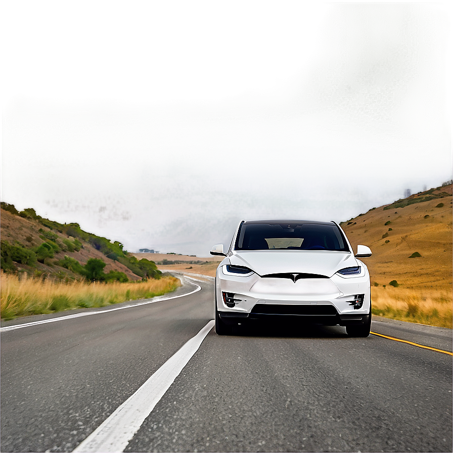 Tesla Model X On Road Png 06282024 PNG image