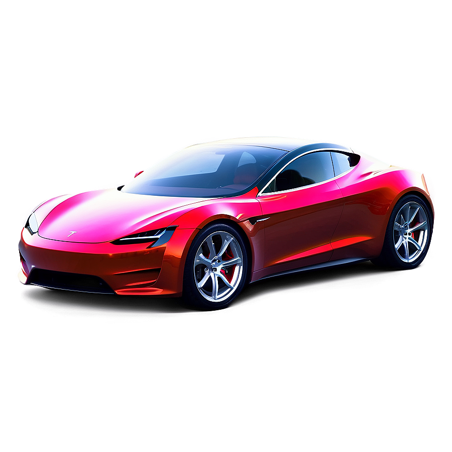 Tesla Roadster Under The Stars Night View Png Eeg PNG image