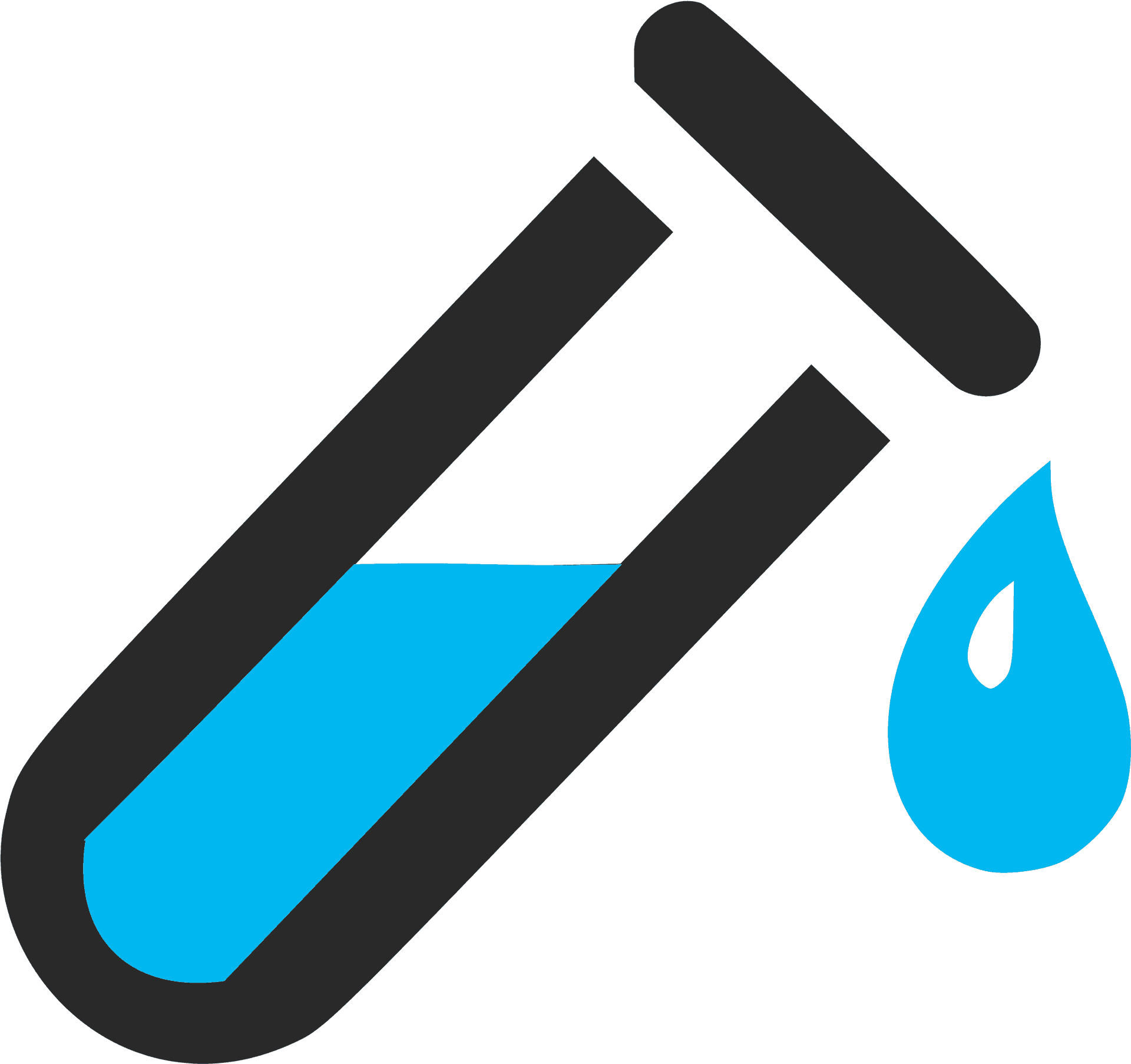 Test Tube With Blue Liquid Drop PNG image