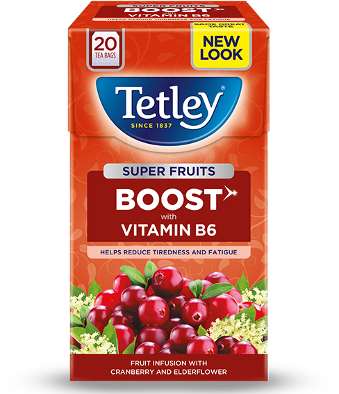 Tetley Boost Cranberry Elderflower Tea PNG image