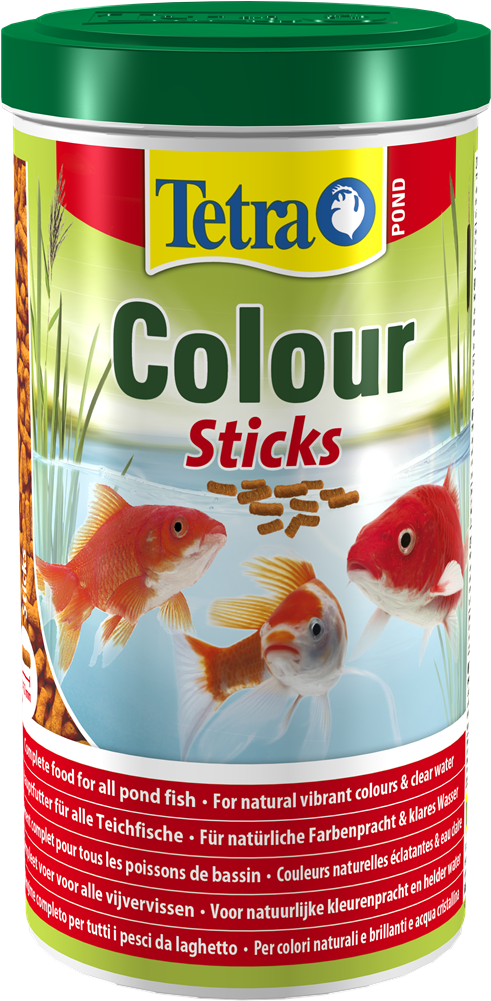 Tetra Pond Colour Sticks Goldfish Food Container PNG image