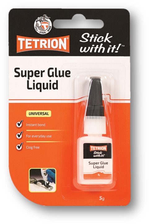 Tetrion Super Glue Liquid Packaging PNG image