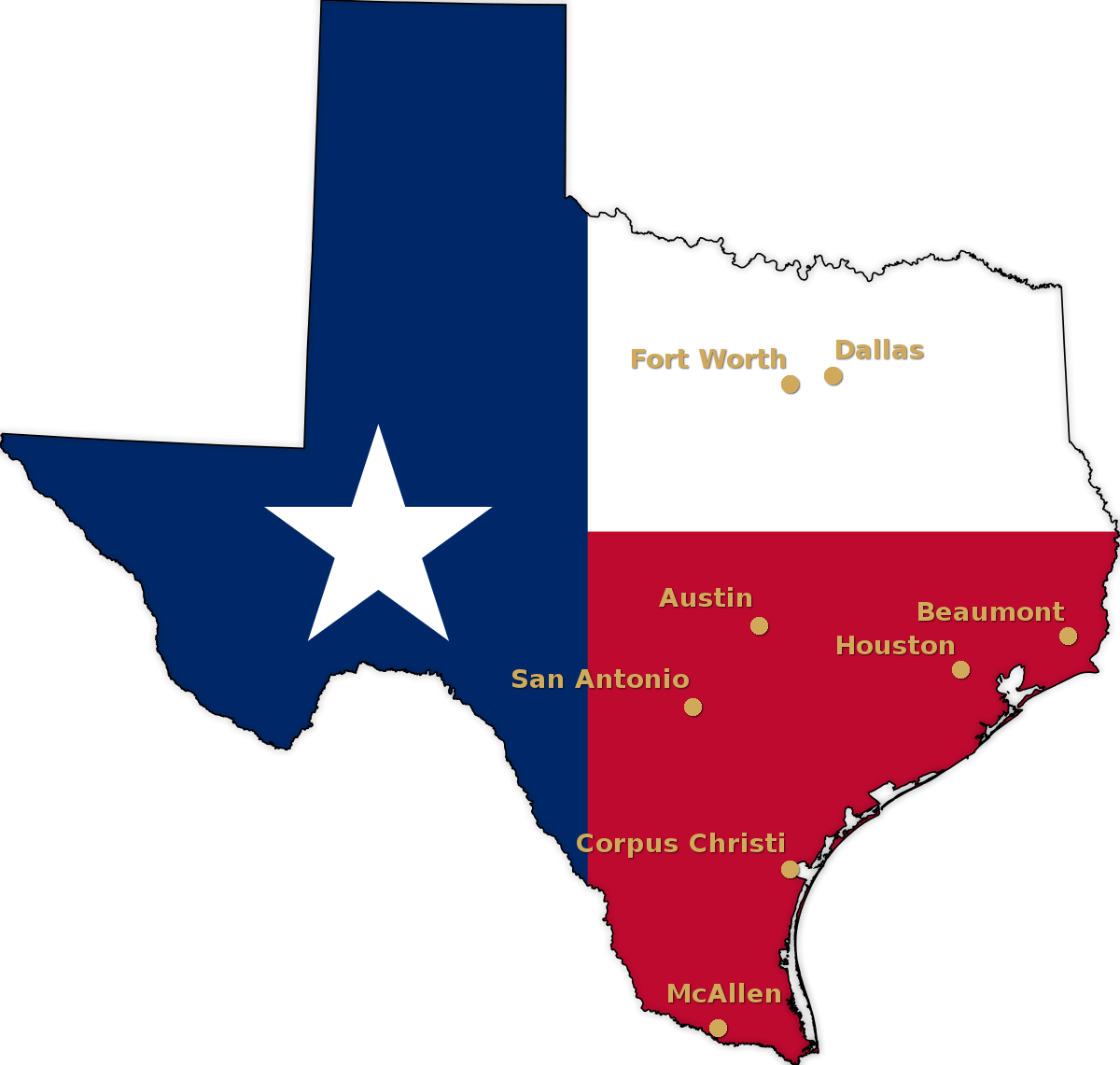 Texas Flag Map Stylized PNG image