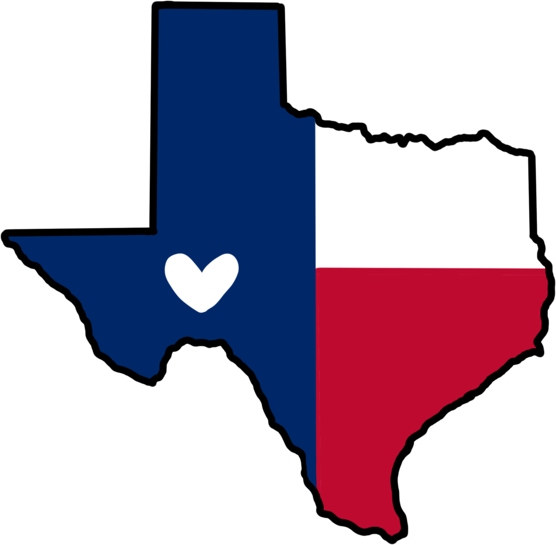 Texas Love Flag Graphic PNG image