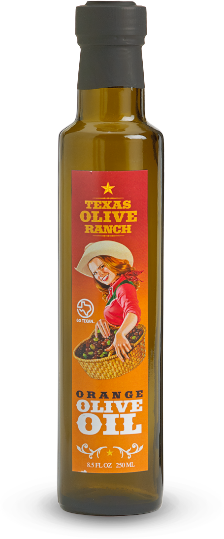 Texas Orange Flavored Olive Oil Bottle PNG image