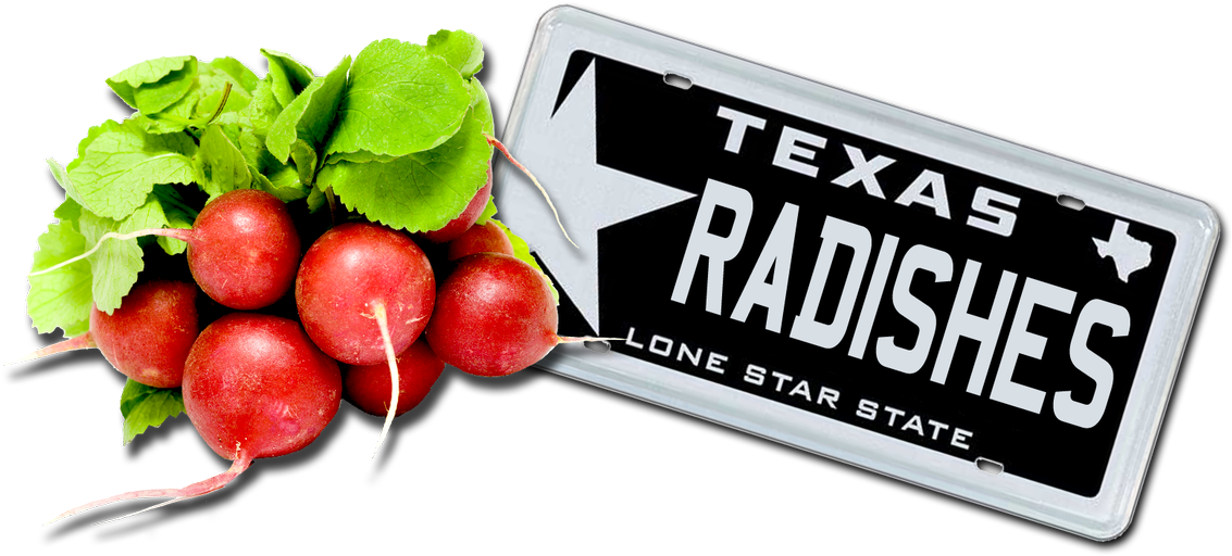 Texas Radishes License Plate PNG image