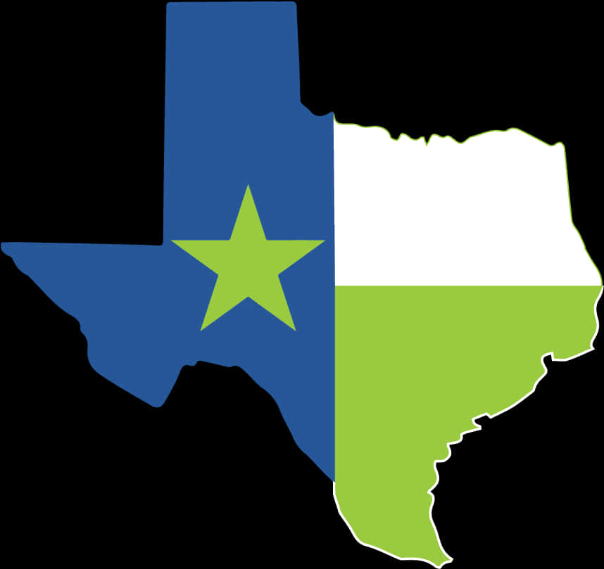 Texas State Outlinewith Starand Flag Colors PNG image