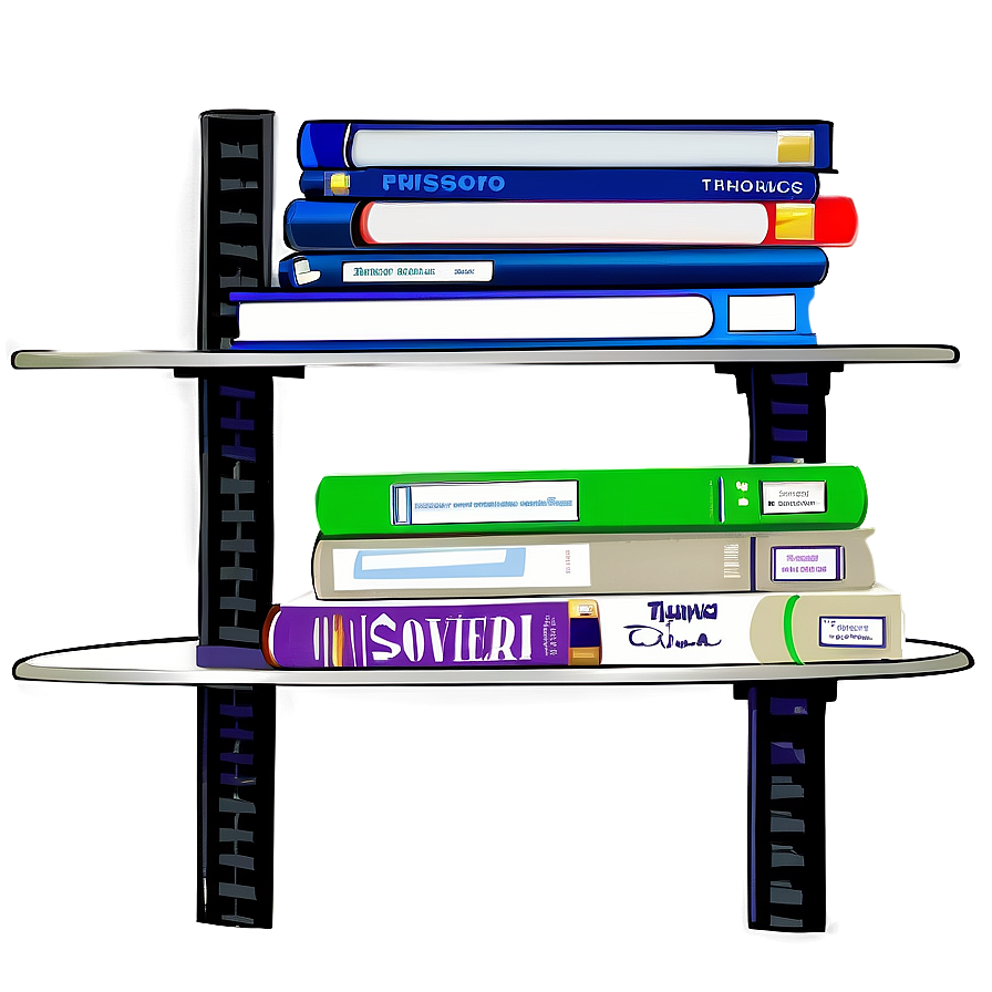 Textbooks On Study Shelf Png 06262024 PNG image