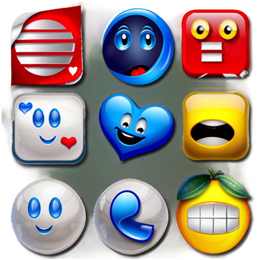 Texting Blue Emojis Png Assortment 06282024 PNG image