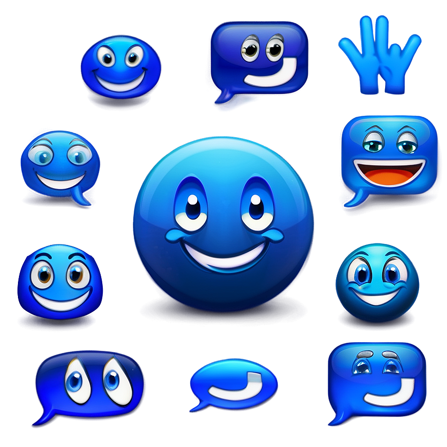 Texting Blue Emojis Png Assortment 49 PNG image