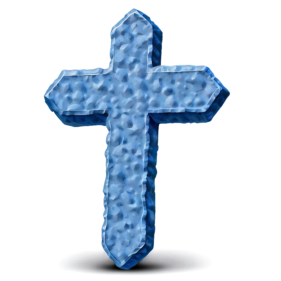 Textured Blue Cross Sign Png 06292024 PNG image