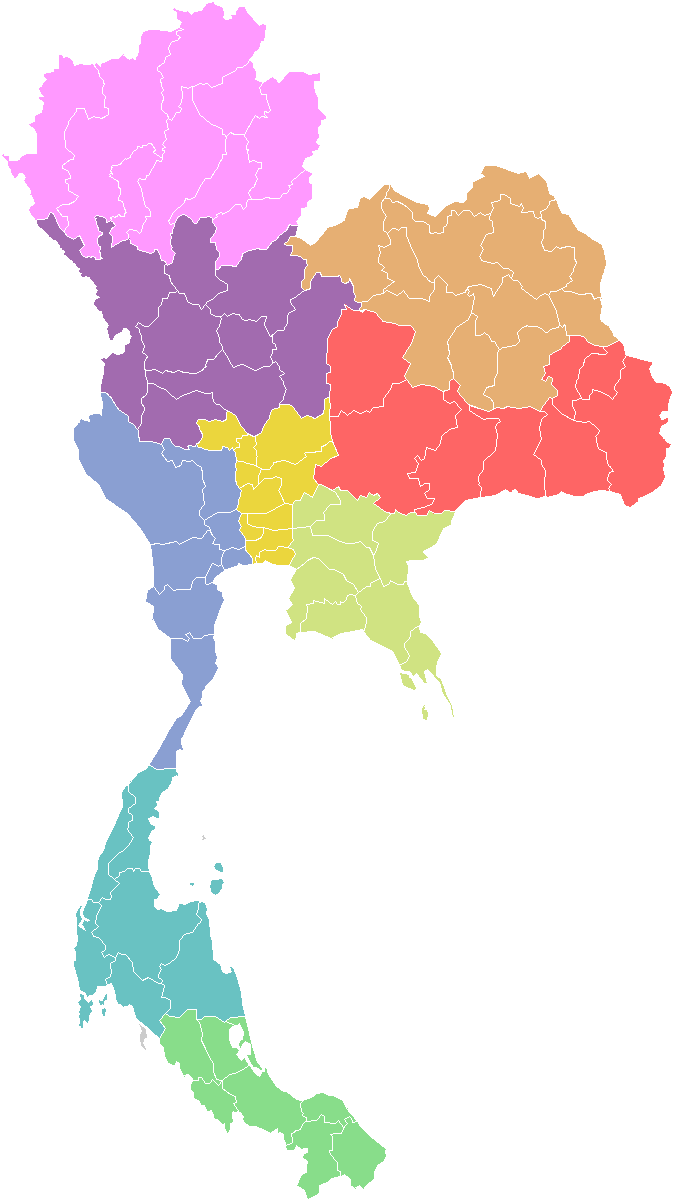 Thailand Administrative Divisions Map PNG image