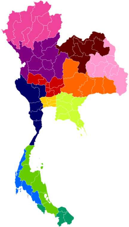 Thailand Administrative Divisions Map PNG image