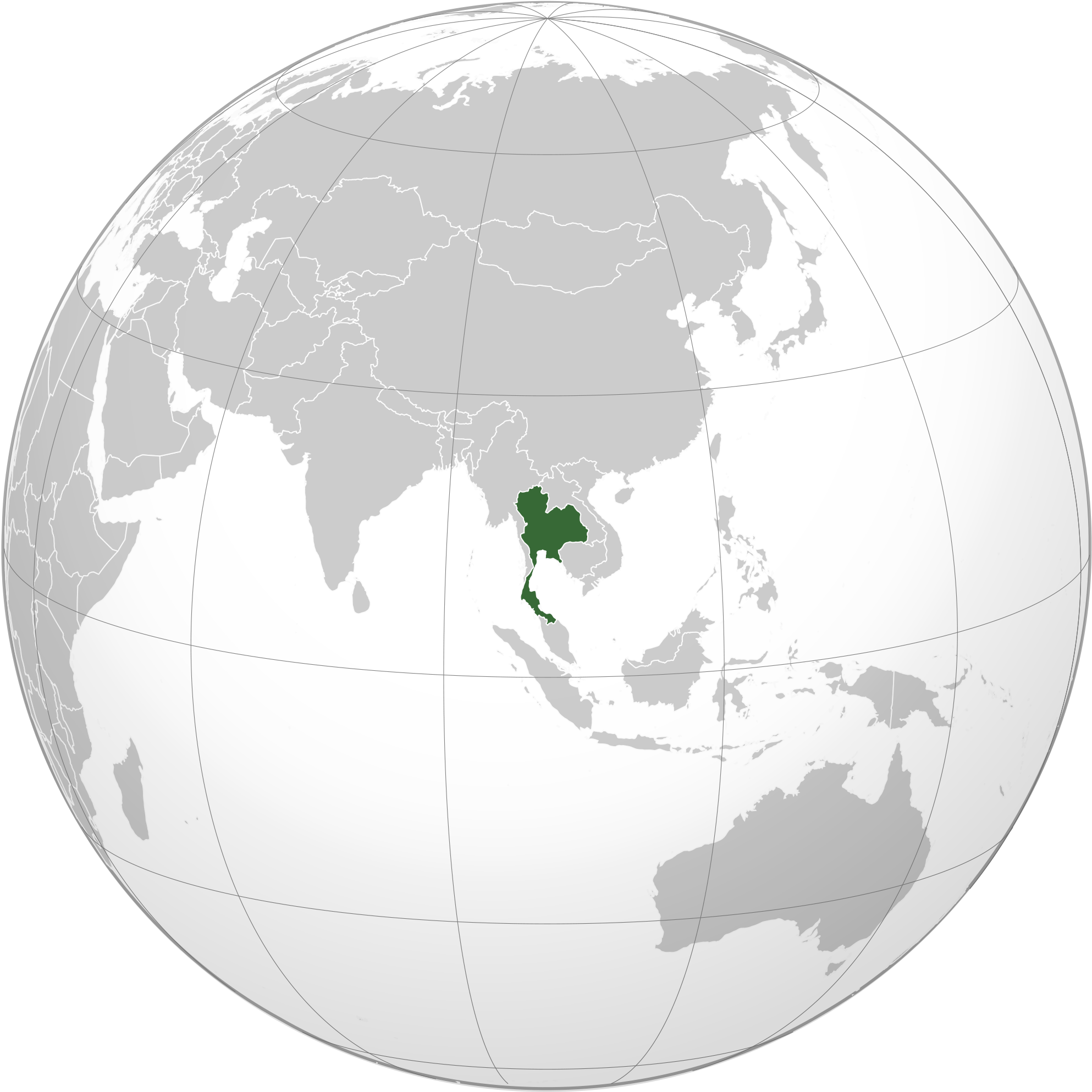 Thailand Locationon Globe PNG image