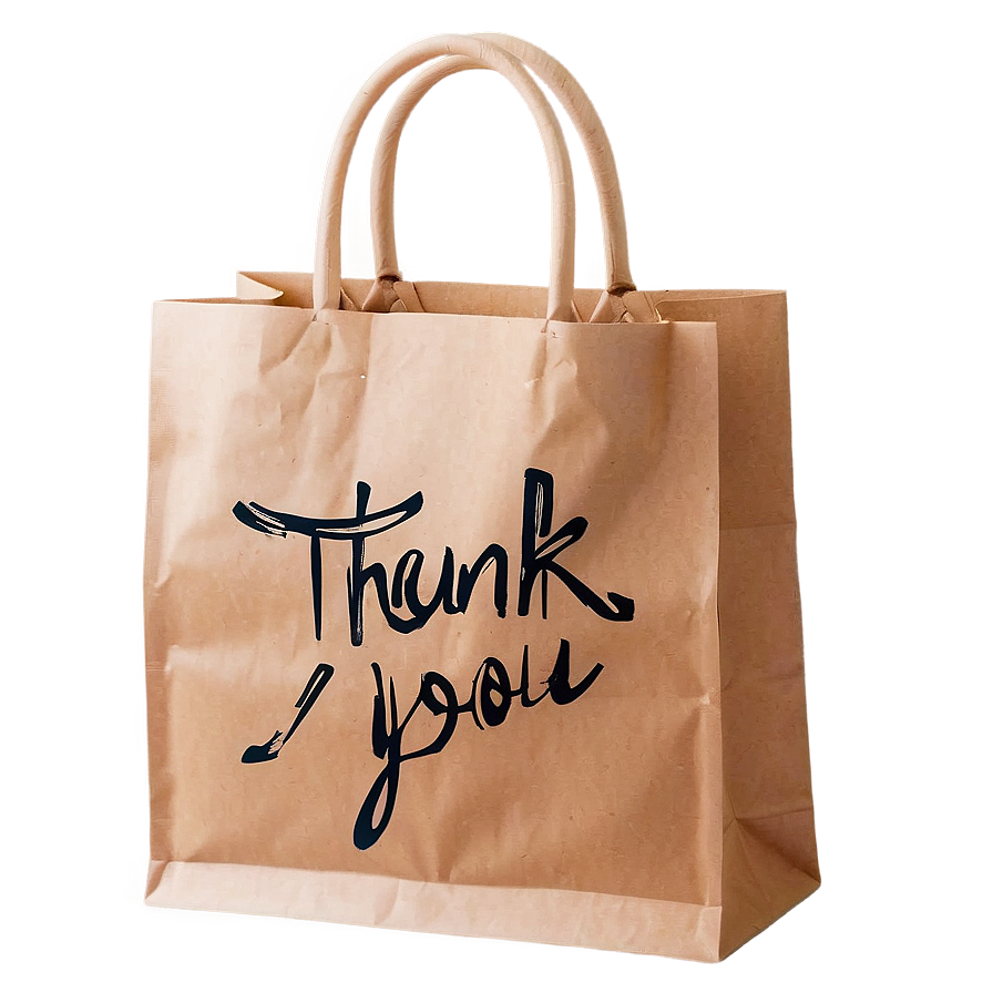 Thank You Bag In Calligraphy Png 06292024 PNG image