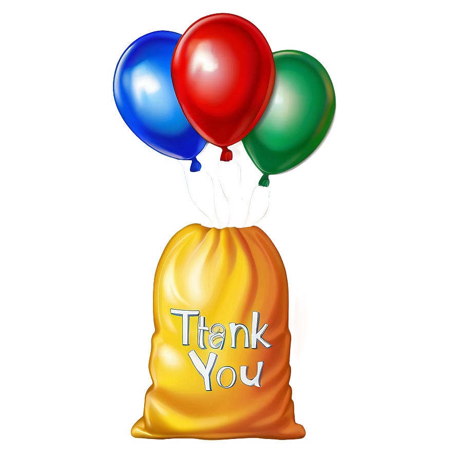 Thank You Bag With Balloons Png Uer PNG image