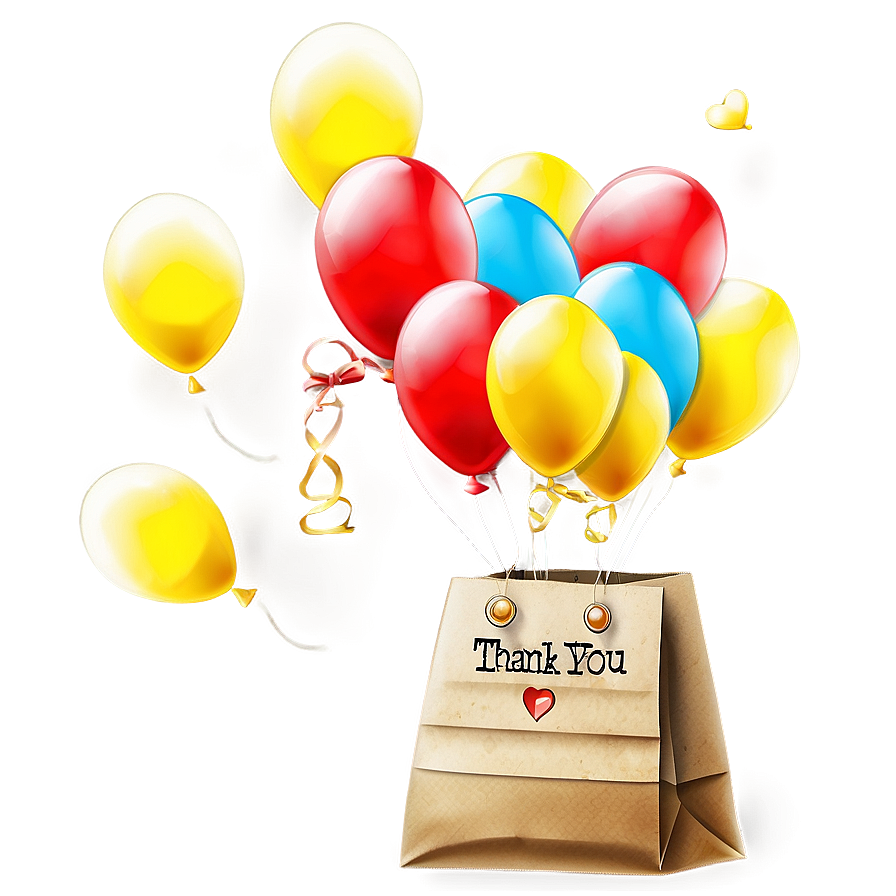 Thank You Bag With Balloons Png Vjf44 PNG image