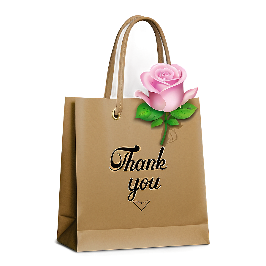 Thank You Bag With Roses Png 06292024 PNG image