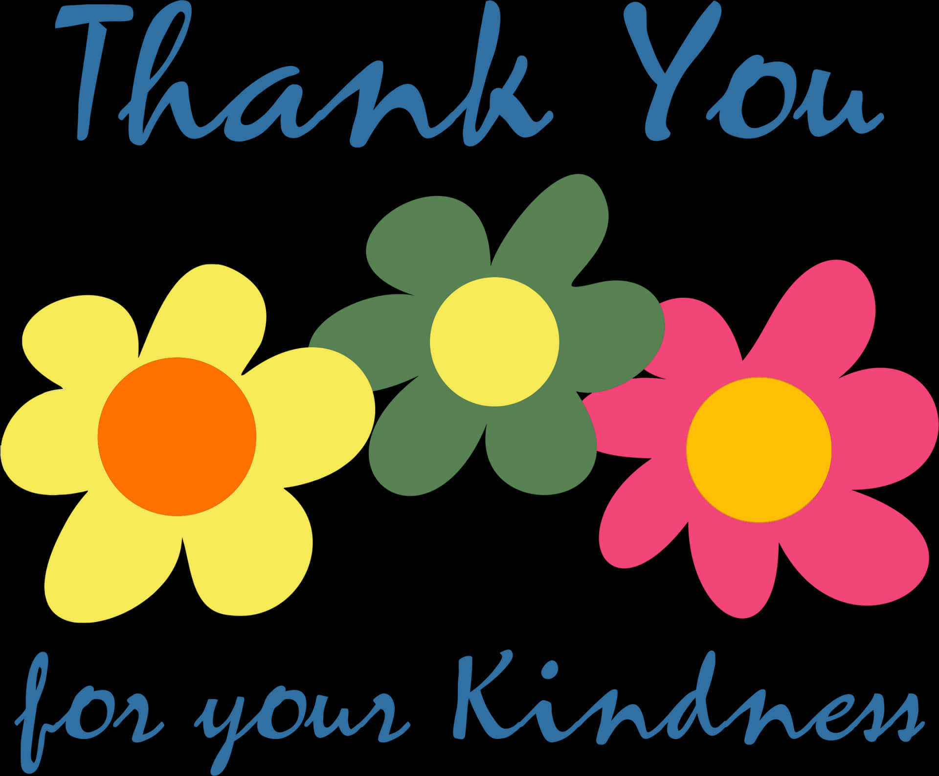 Thank You Floral Kindness Graphic PNG image