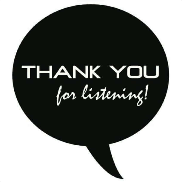 Thank You For Listening Speech Bubble PNG image