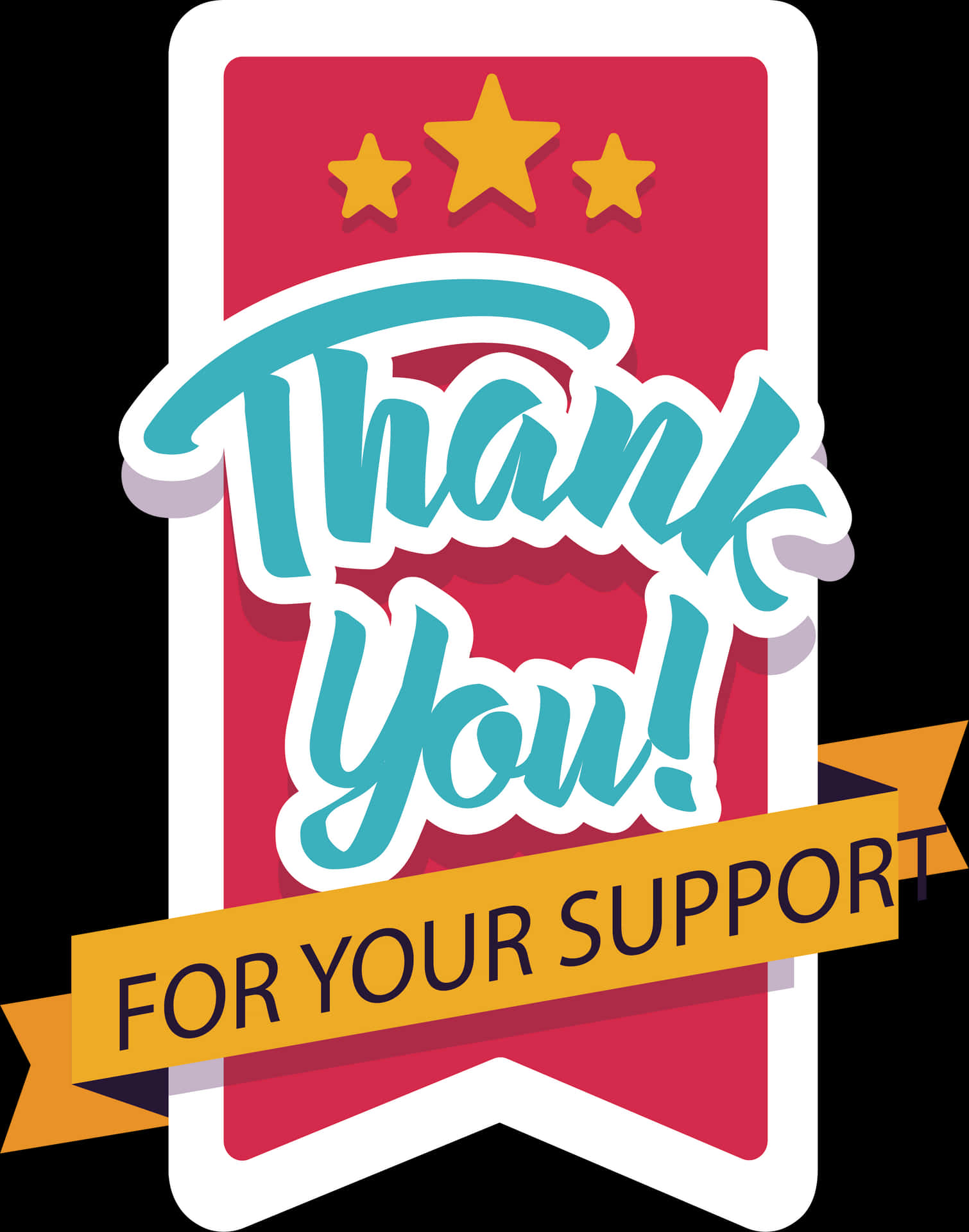 Thank You For Your Support Card PNG image