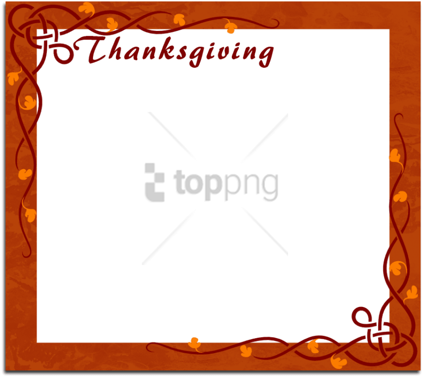 Thanksgiving Frame Autumn Leaves Design PNG image