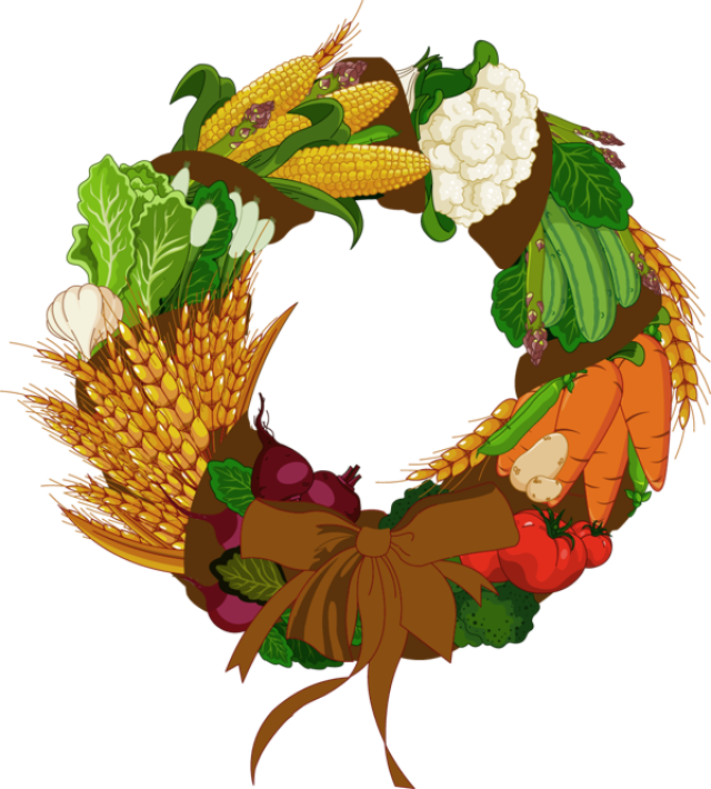 Thanksgiving Harvest Wreath Illustration PNG image