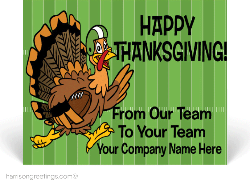 Thanksgiving Turkey Cartoon Business Greeting Card PNG image