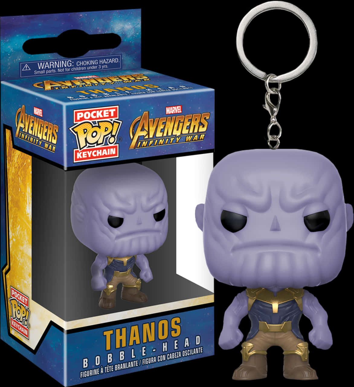 Thanos Bobblehead Keychain Pop Figure PNG image